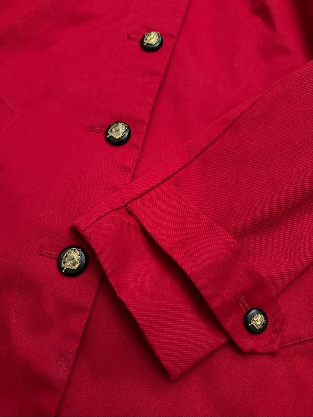 Vintage Ralph Lauren Equestrian Riding Barn Coat Women's S Red Cotton Corduroy